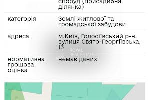 ділянка за адресою Свято-Георгіївська, 13
