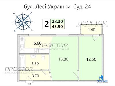 квартира за адресою Київ, Лесі Українки бульв., 24