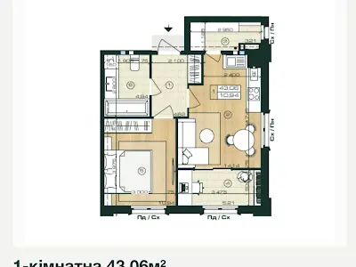 квартира за адресою с. Чайки, Коцюбинського вул., 1