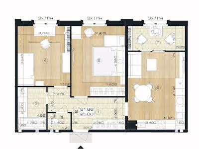квартира по адресу Коцюбинского ул., 3