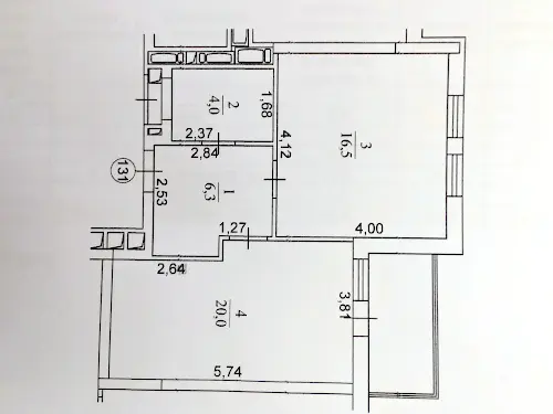 квартира по адресу Олеся Бердника ул., 1-Г