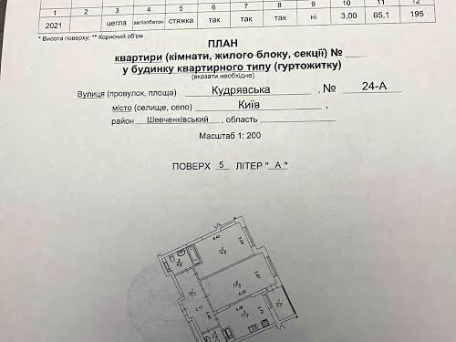 квартира за адресою Кудрявська вул., 24а